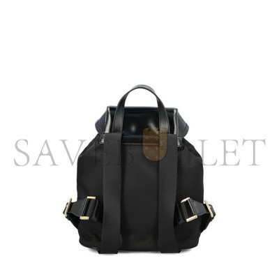 PRADA MEDIUM RE-NYLON AND BRUSHED LEATHER BACKPACK BLACK 1BZ074 (25*20.5*11.5cm)